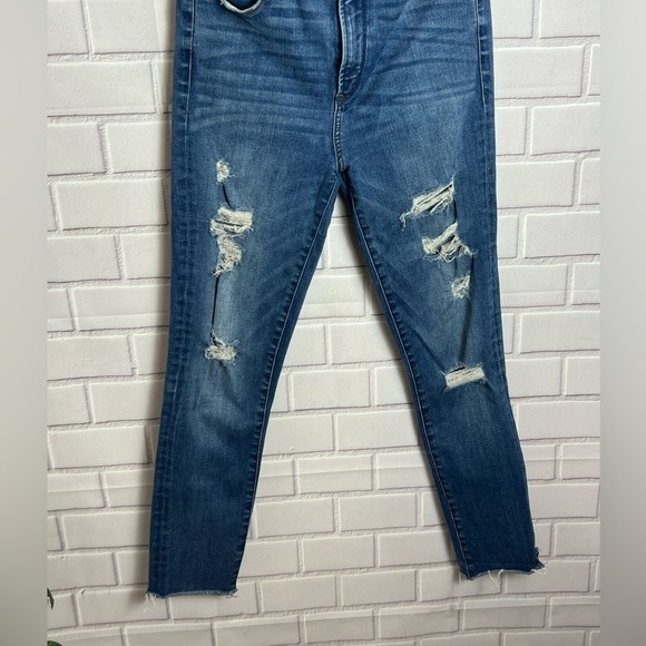 ABERCROMBIE & FITCH  Blue Distressed women’s high rise super skinny Jeans/sz 26 - Picture 5 of 11